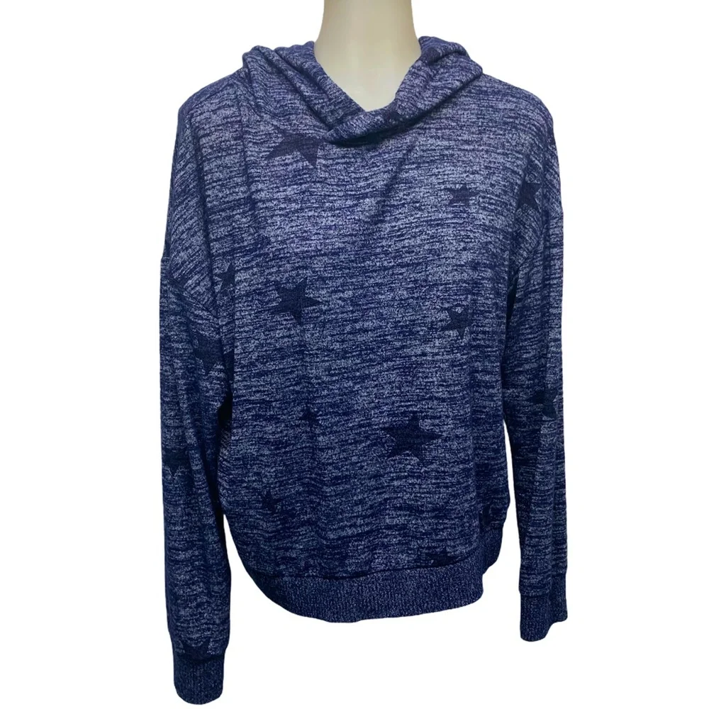 GAP Star Soft-spun Pullover Navy Hoodie -Sz M - Picture 2 of 7